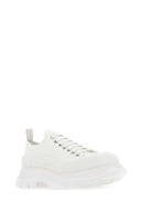 Alexander McQueen White Canvas Tread Slick Sneaker