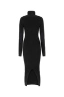 Vestido de mezcla de algodón negro de Versace Jeans