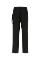 Pantalón ancho de la pierna del algodón negro del algodón de Burberry