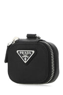 Custodia AirPods in pelle nera Prada