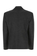 Prada Melange Blazer di lana grigio scuro
