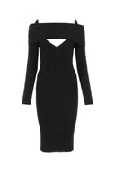 Andrea Adamo Black Stretch Viscose Blend Dress
