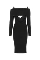 Andrea Adamo Black Stretch Viscose Blend Dress