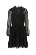 Alberta Ferretti Black Szyfonowa mini sukienka