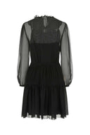 Alberta Ferretti Black Szyfonowa mini sukienka