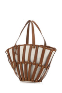 SAINT LAURENT TOW TONE CANVAS E CETTURA BASSA DELLA SCHEDA BEATRIX