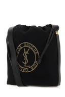 Saint Laurent Black Felt Rive De Gauche Bucket Bag
