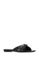 Balenciaga Black Leder Cagole Pantoffeln