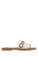 Chloe Sand Linen Woody Slippers