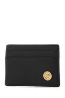 Porte-carte en cuir noir Versace