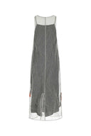 Długa sukienka Prada Silver Mesh