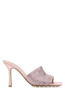 Bottega Veneta Pink Satin Stretch Muli