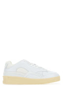 Sneaker in pelle bianca e tessuto Jil Sander