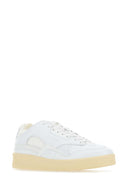 Sneaker in pelle bianca e tessuto Jil Sander