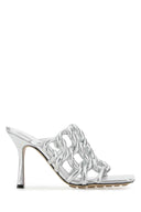 Bottega Veneta Silber Leder Stretch Maultiere
