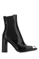 Alexander Mcqueen Black Leather Ankle Boots