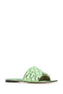 Kapcie skórzane Bottega Veneta Green Nappa