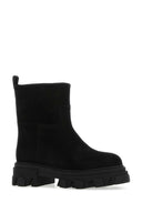 Gia Couture Black Wildleder -Knöchelstiefel