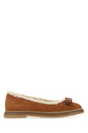 Salvatore Ferragamo Caramel zamszowe baleriny