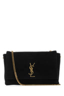 Borsa a spalla Kate media in pelle scamosciata nera Saint Laurent