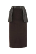 Low Classic Chocolate Synthetic Leather Skirt