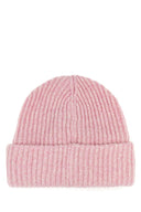Ganni Melange Pink Wool Blend Beanie Hat