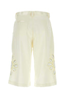 Bluemarble Elfenbein Satin Bermuda Shorts