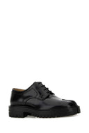 Maison Margiela Black Leather Tabi Lace Up Shoes