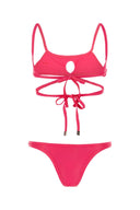 Der Attico Fuchsia Stretch Nylon Bikini