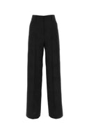 Burberry Black Wool Blend Wide Leg Pant