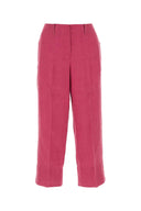 S Maxmara Dark Pink Linen Rebecca Pant
