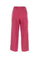 S Maxmara Dark Pink Linen Rebecca Pant