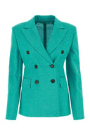 Max Mara Sea Green Cotton Blend Zirlo Blazer