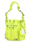 Balenciaga Fluo gelber Leder Le Cagole Xs Eimerbeutel