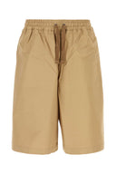 Maison Kitsune Camel Cotton Blend Bermuda Shorts