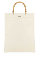 Borsa per la spesa medio in pelle Jil Sander in Ivory