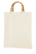 Borsa per la spesa medio in pelle Jil Sander in Ivory