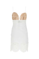 Stella McCartney White Linen Blend Mini Vestido