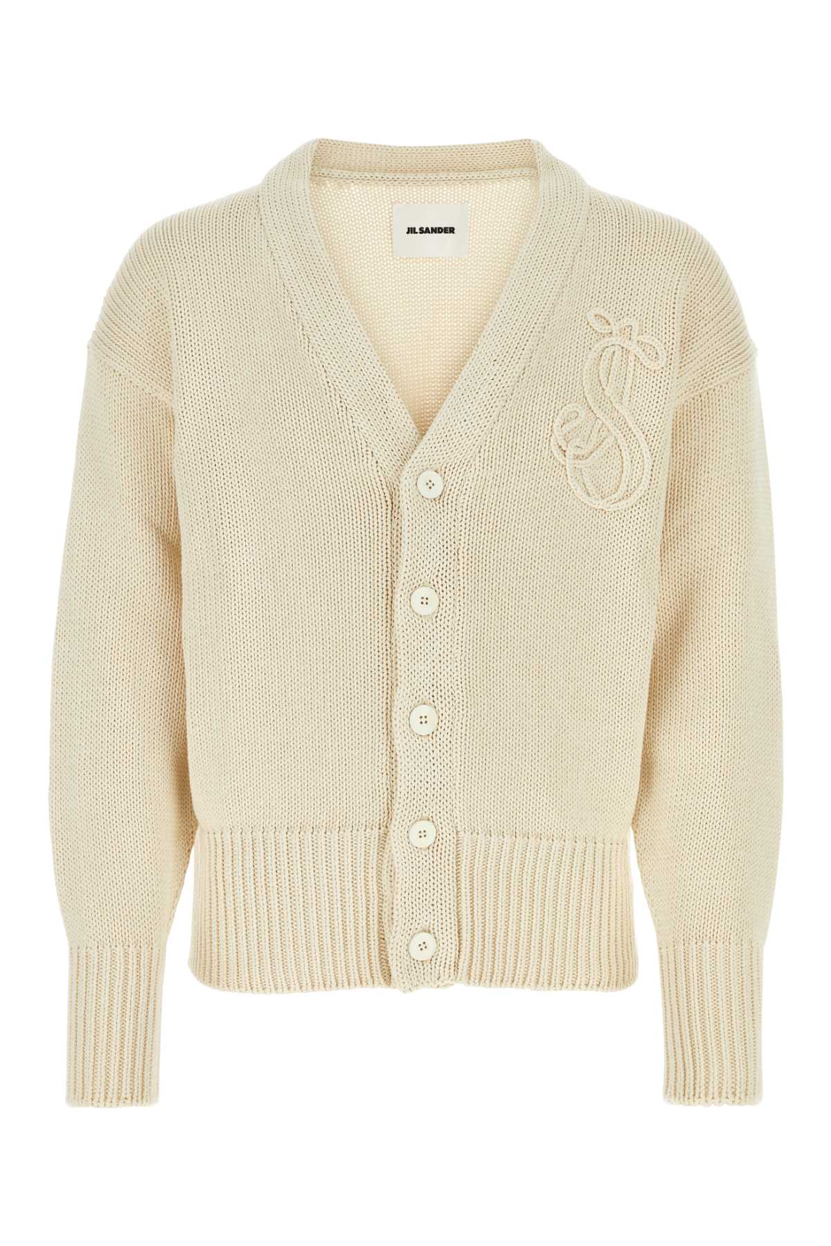 Jil Sander Ivory Cotton Cardigan