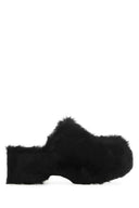 Jil Sander Black Fur Clogs