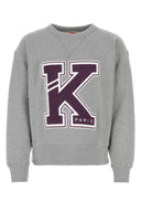Kenzo Melange Grey Cotton Varsity Sutadred