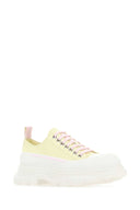 Alexander McQueen pastel de cuero amarillo sneakers
