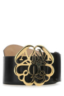 Cintura in pelle nera Alexander McQueen