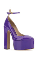 Valentino Garavani Purple Leather Tan Go Pumps