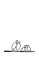 Valentino Garavani Silver Rhinestones Valentino Garavani Chain 1967 Slippers