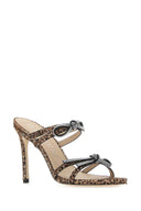Stuart Weitzman Mulas de arco de SW de cabello de ternero impreso