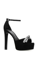 Stuart Weitzman Sandalias de discoplatforma de ante negro