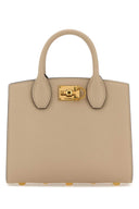 Salvatore Ferragamo Cappuccino Leather Small Studio Box Handbag
