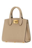 Salvatore Ferragamo Cappuccino Leather Small Studio Box Handbag