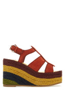 Salvatore Ferragamo Brick Suede Renee Wedges